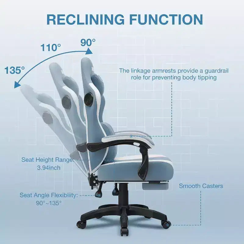 Chaise de jeu massante en tissu respirant
