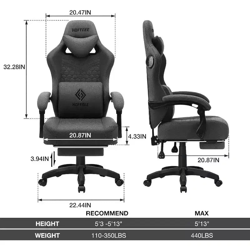 Chaise de jeu massante en tissu respirant