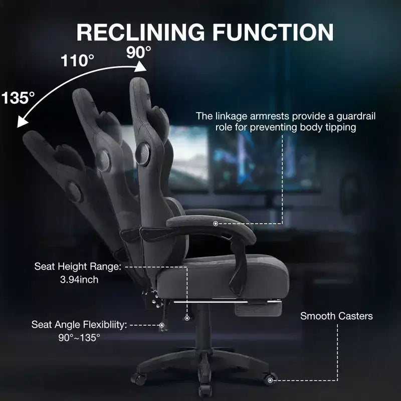 Chaise de jeu massante en tissu respirant
