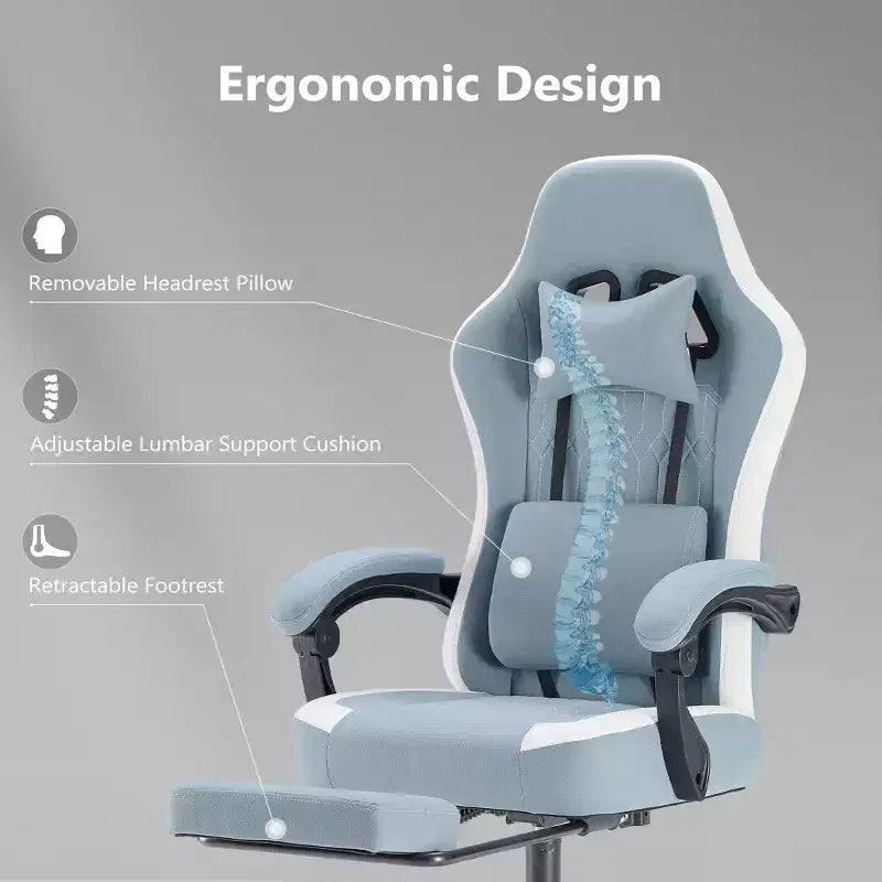 Chaise de bureau ergonomique avec accoudoirs rembourrés, chaise gaming