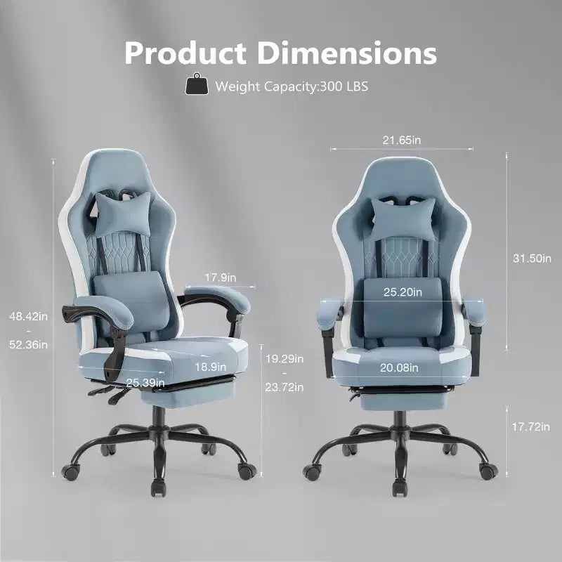 Chaise de bureau ergonomique avec accoudoirs rembourrés, chaise gaming