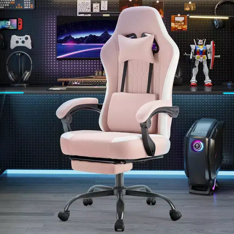 Chaise de bureau ergonomique avec accoudoirs rembourrés, chaise gaming