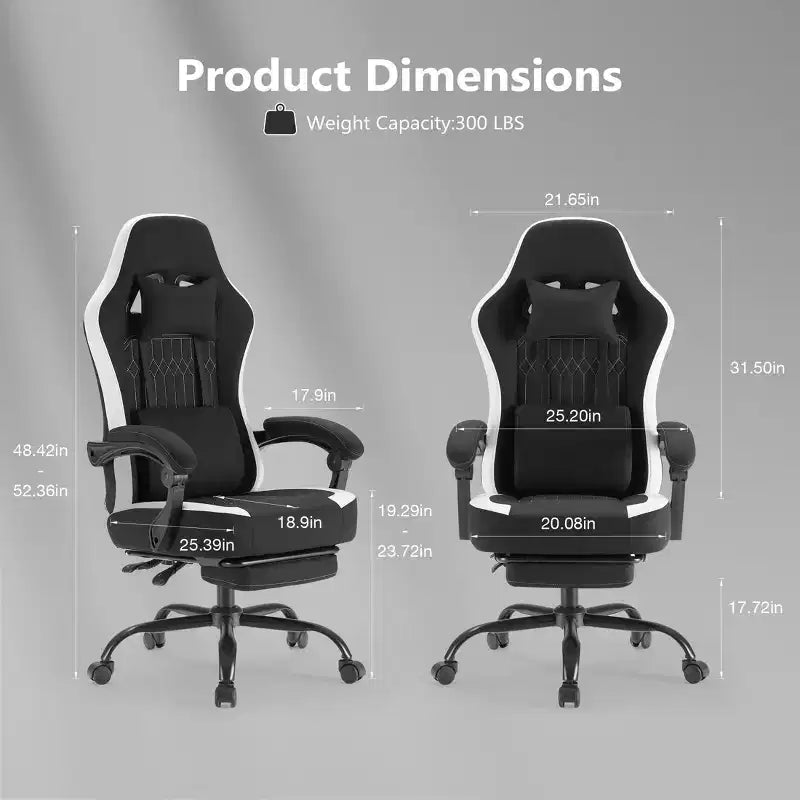 Chaise de bureau ergonomique avec accoudoirs rembourrés, chaise gaming