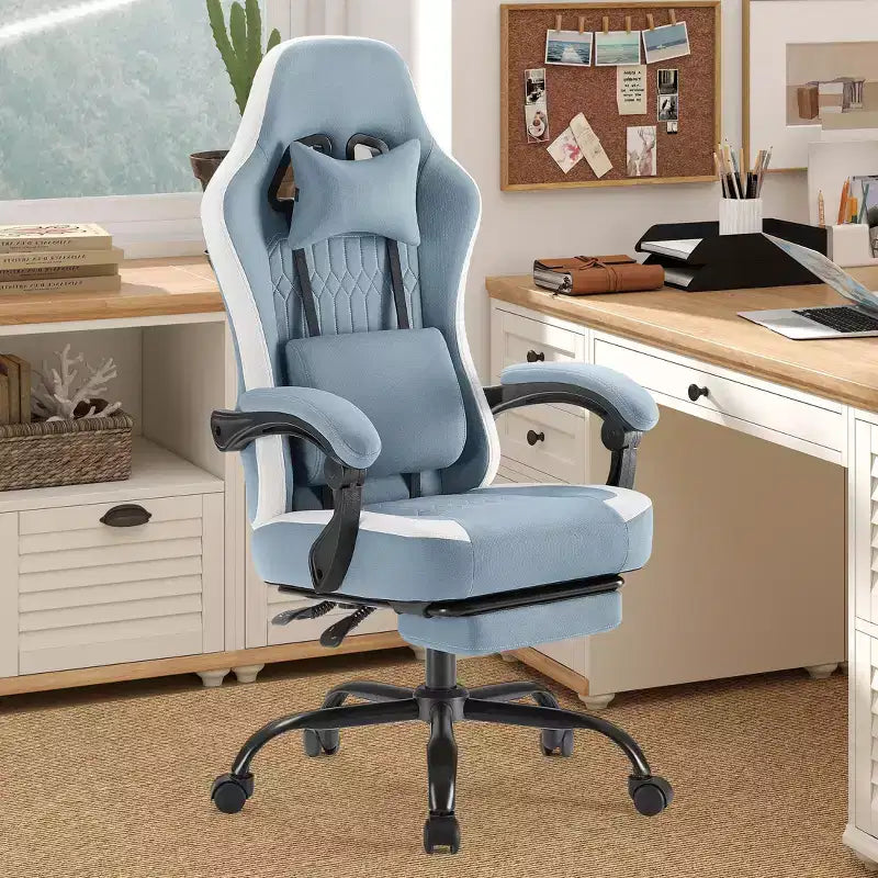 Chaise de bureau ergonomique avec accoudoirs rembourrés, chaise gaming