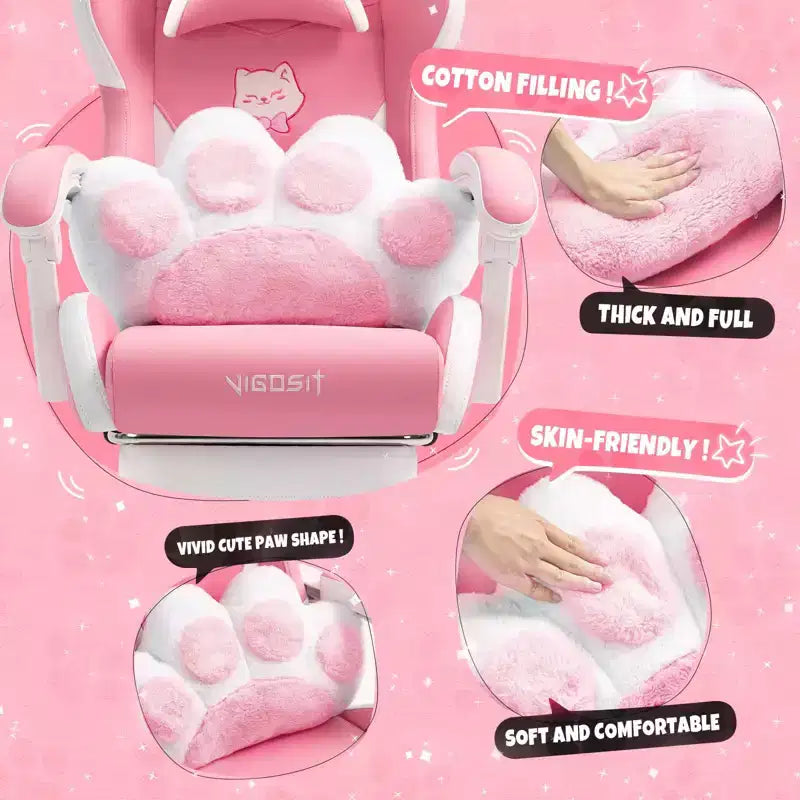 Fauteuil Gaming pivotant Chat, moderne et mignon