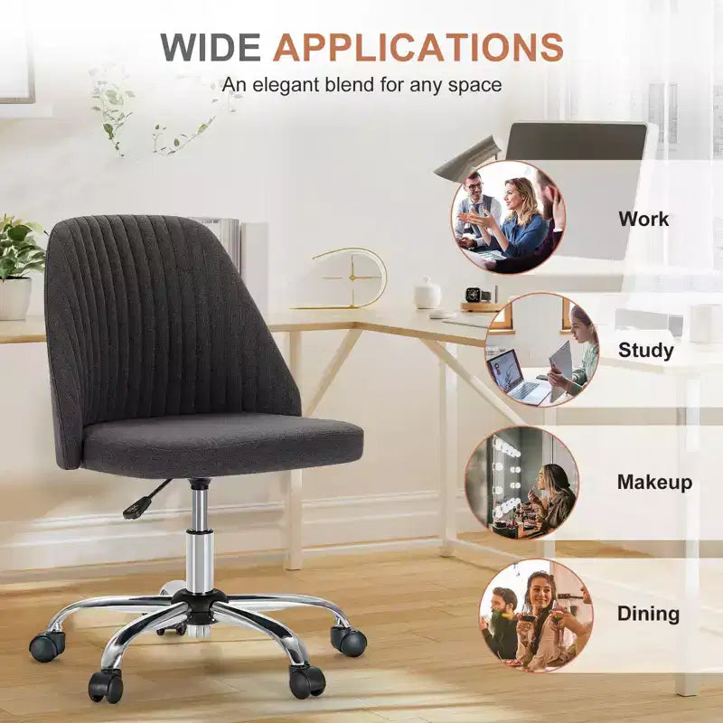 Chaise de bureau à roulettes pivotante en croisillons