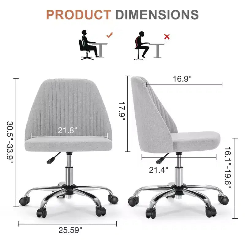 Chaise de bureau à roulettes pivotante en croisillons