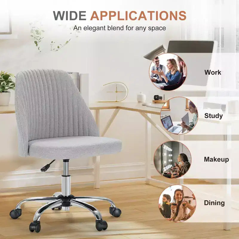 Chaise de bureau à roulettes pivotante en croisillons