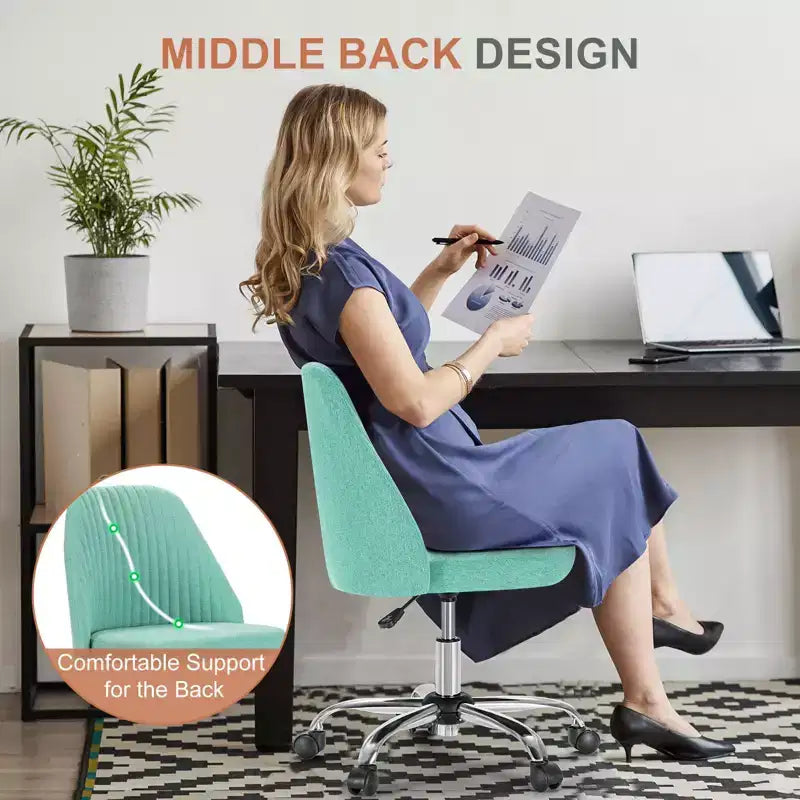 Chaise de bureau à roulettes pivotante en croisillons
