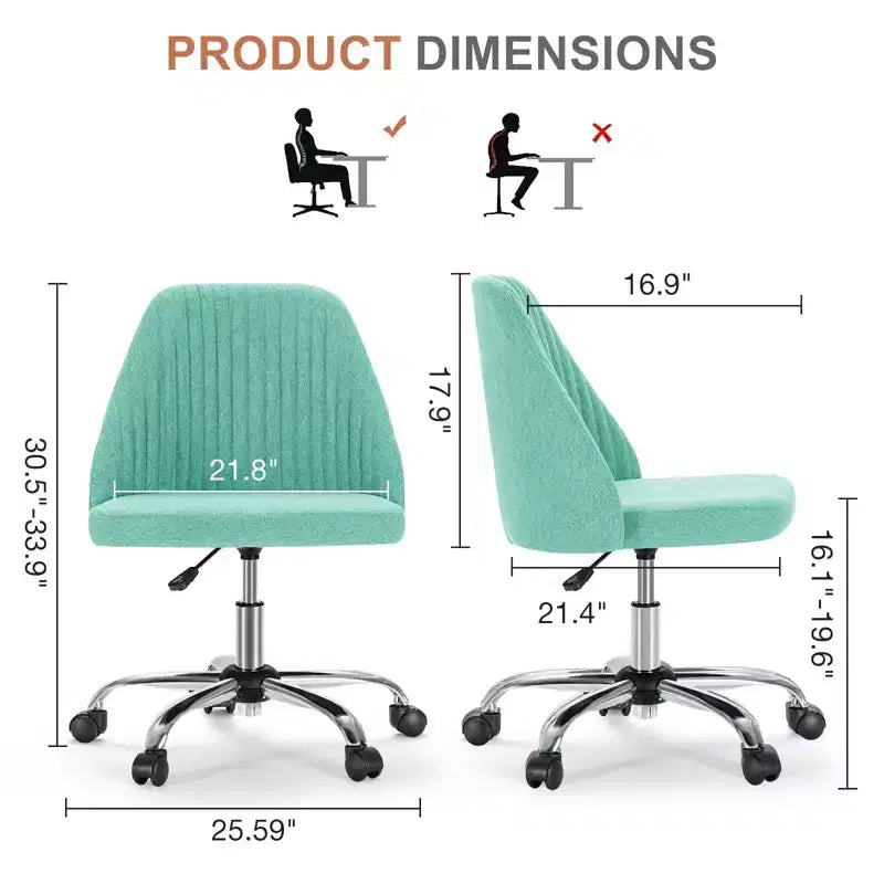 Chaise de bureau à roulettes pivotante en croisillons
