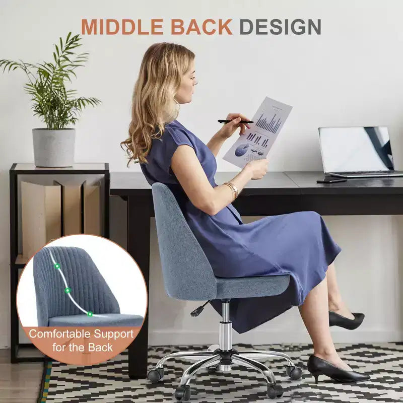 Chaise de bureau à roulettes pivotante en croisillons