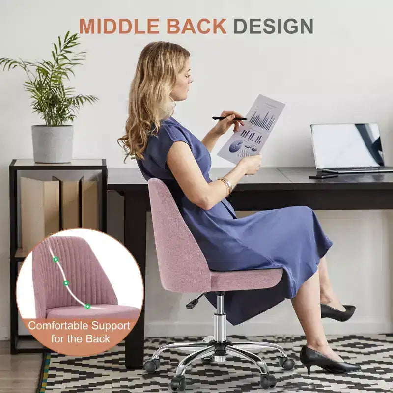 Chaise de bureau à roulettes pivotante en croisillons