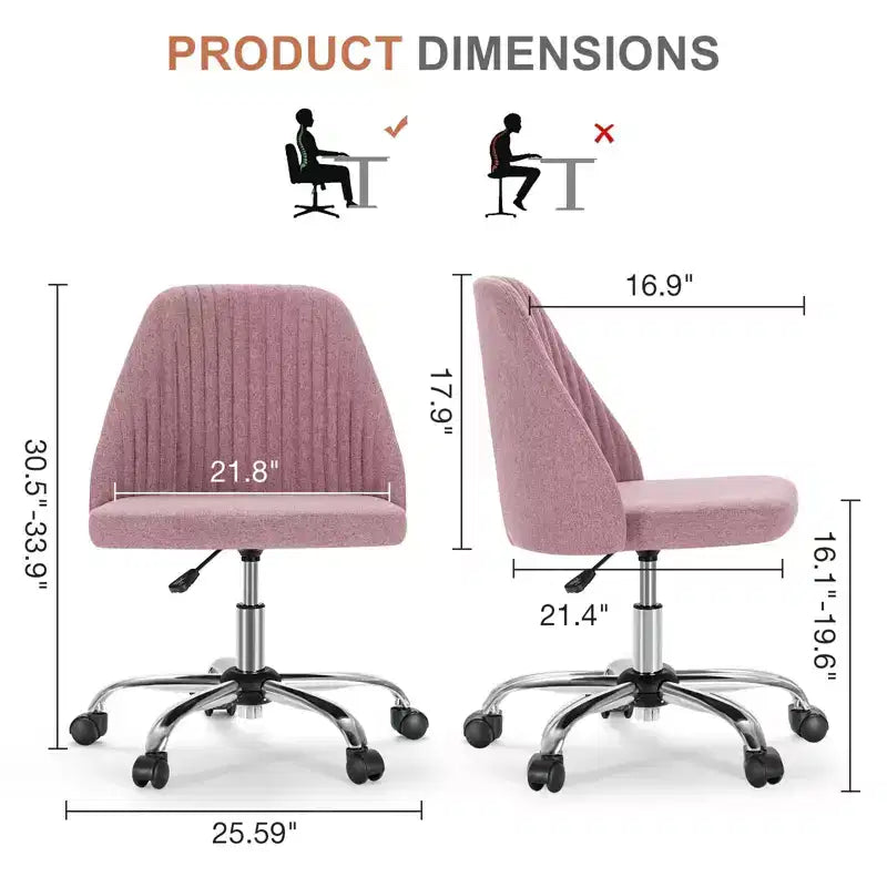 Chaise de bureau à roulettes pivotante en croisillons