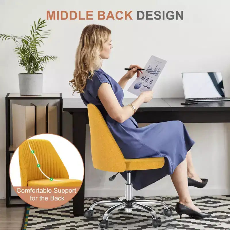 Chaise de bureau à roulettes pivotante en croisillons