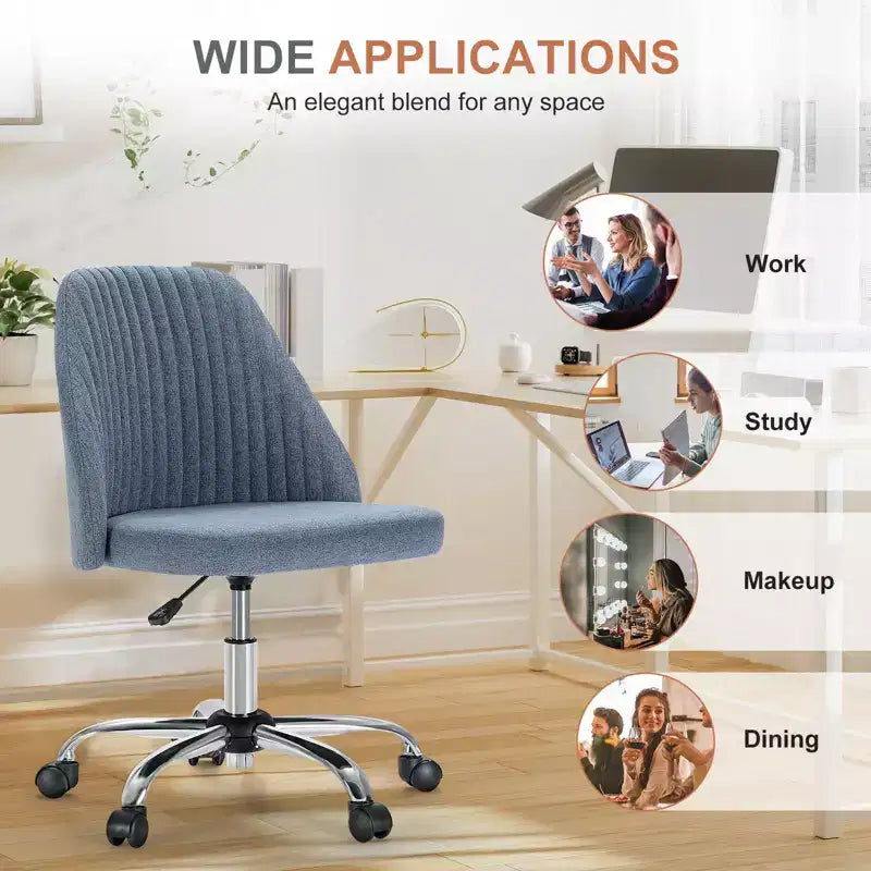 Chaise de bureau à roulettes pivotante en croisillons