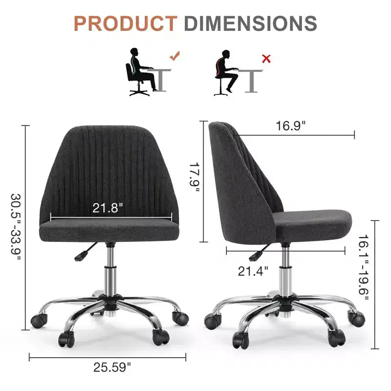 Chaise de bureau à roulettes pivotante en croisillons