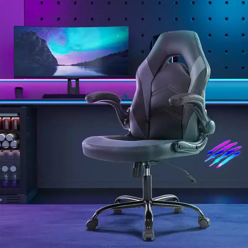 Fauteuil en cuir pivotant entrecroisé à roulettes