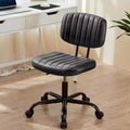 Chaise de bureau pivotante sans accoudoirs en similicuir, avec roulettes