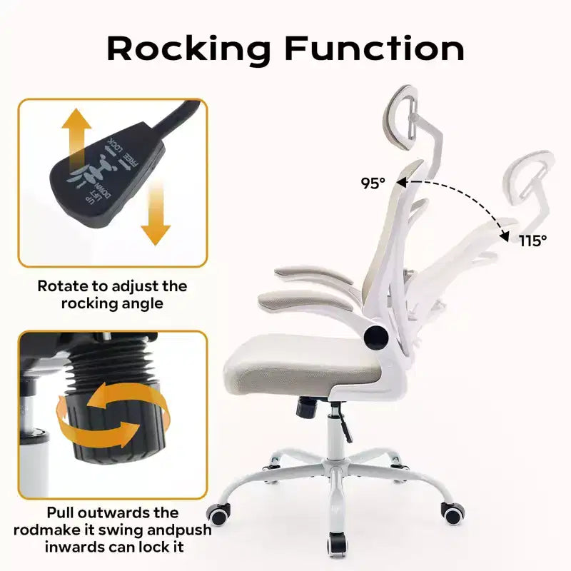 Chaise de bureau ergonomique, chaise de bureau d'ordinateur à dossier haut