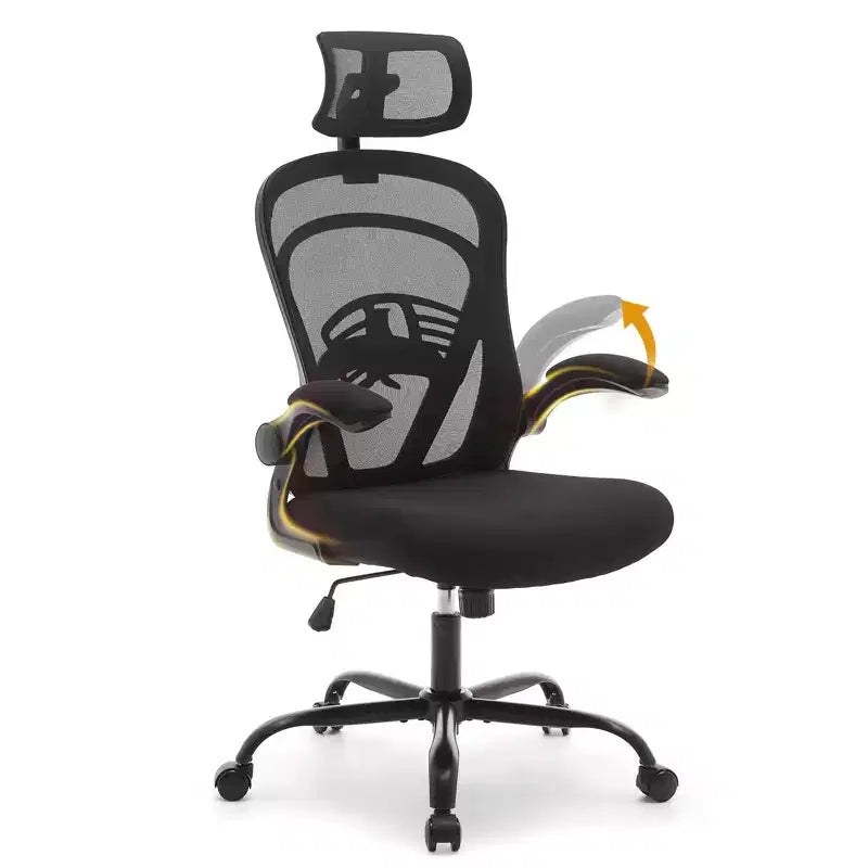 Chaise de bureau ergonomique, chaise de bureau d'ordinateur à dossier haut