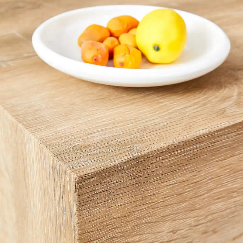 Table basse rectangulaire moderne avec base solide, table centrale en bois