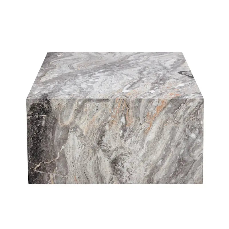 Table basse rectangulaire moderne avec base solide, table centrale en bois