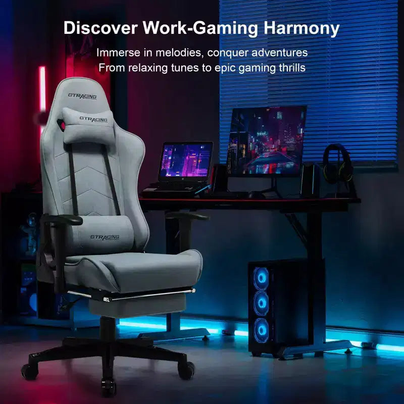 Chaise de bureau ergonomique avec repose-pieds - Fauteuil gamer inclinable