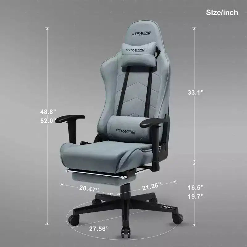 Chaise de bureau ergonomique avec repose-pieds - Fauteuil gamer inclinable