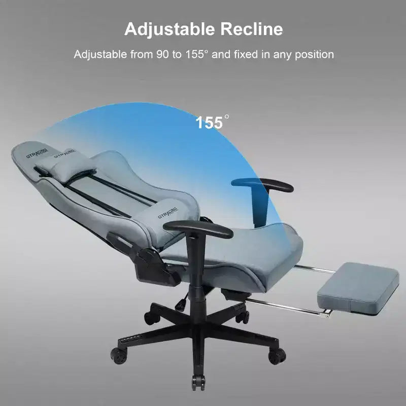 Chaise de bureau ergonomique avec repose-pieds - Fauteuil gamer inclinable