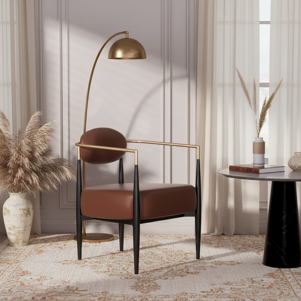 Chaise de salle à manger Boucle Chaise de salon Cadre métallique élégant