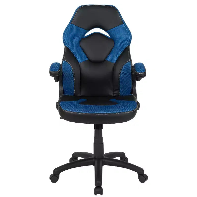 Chaise de bureau ergonomique réglable pivotante pour PC, style course