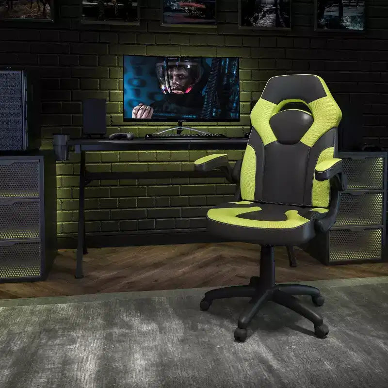 Chaise de bureau ergonomique réglable pivotante pour PC, style course