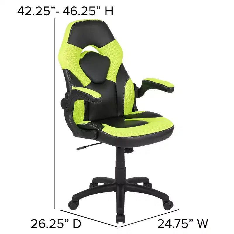 Chaise de bureau ergonomique réglable pivotante pour PC, style course