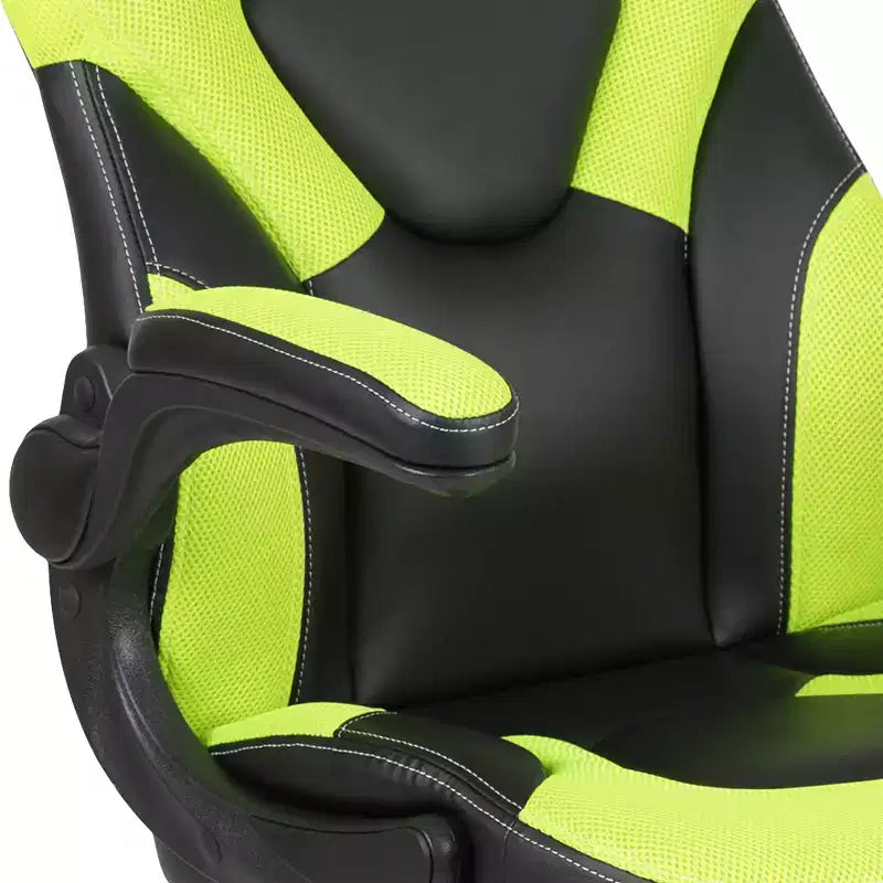 Chaise de bureau ergonomique réglable pivotante pour PC, style course