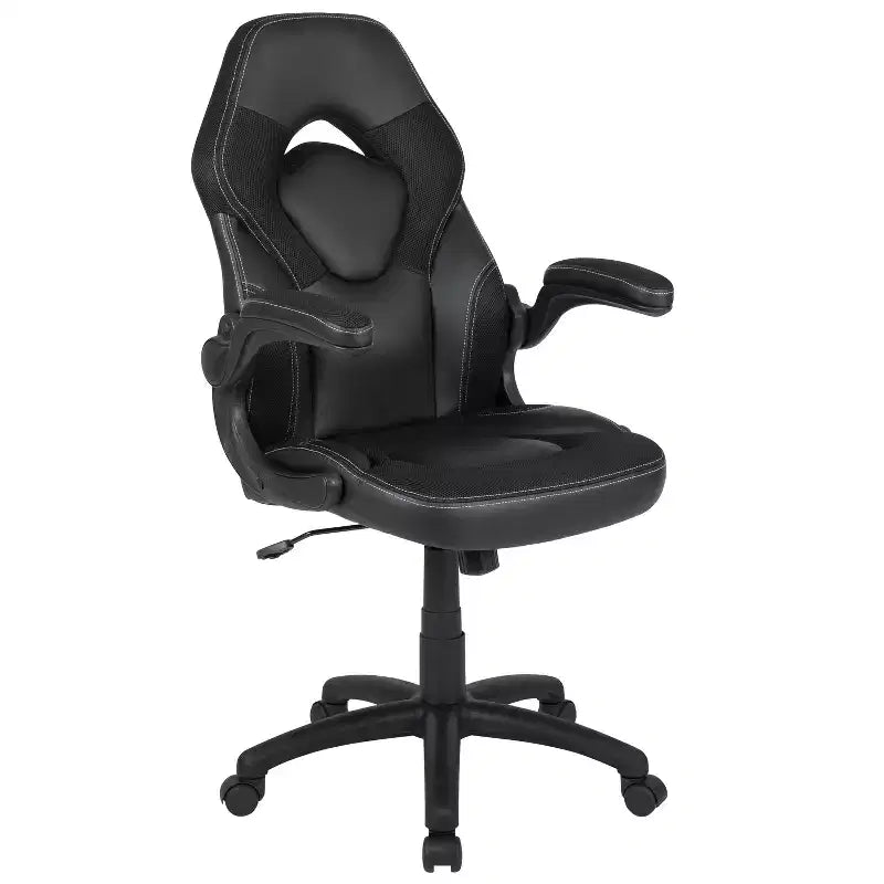 Chaise de bureau ergonomique réglable pivotante pour PC, style course