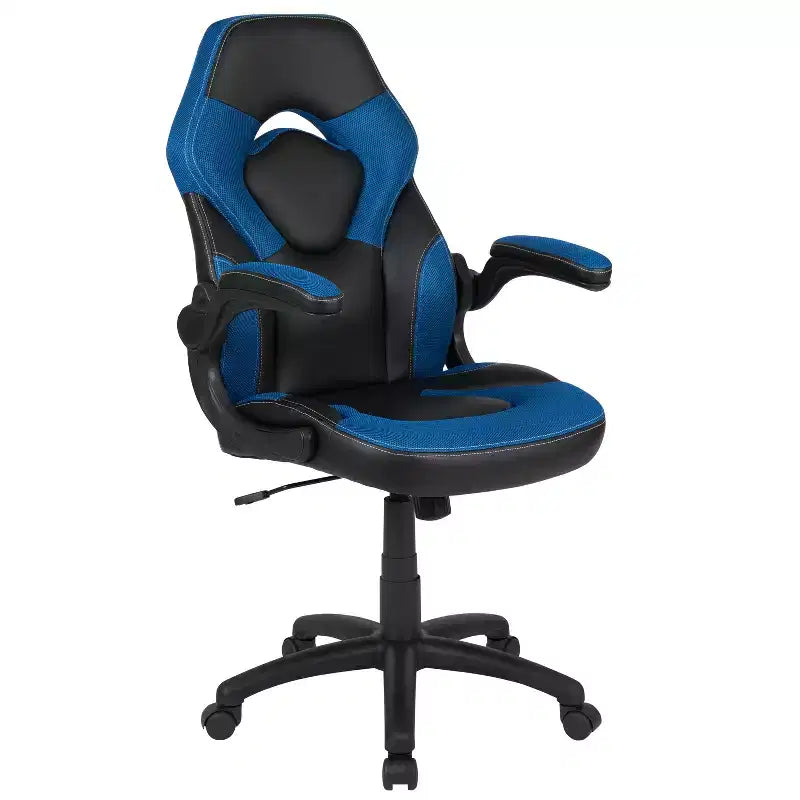 Chaise de bureau ergonomique réglable pivotante pour PC, style course