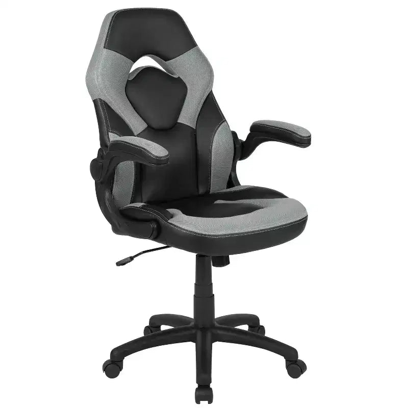 Chaise de bureau ergonomique réglable pivotante pour PC, style course