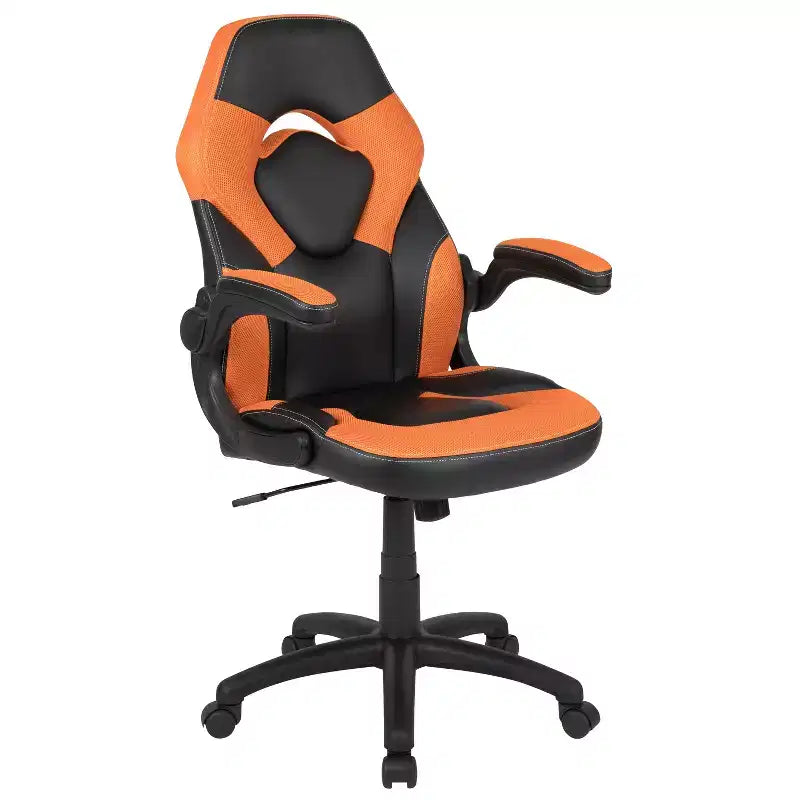 Chaise de bureau ergonomique réglable pivotante pour PC, style course