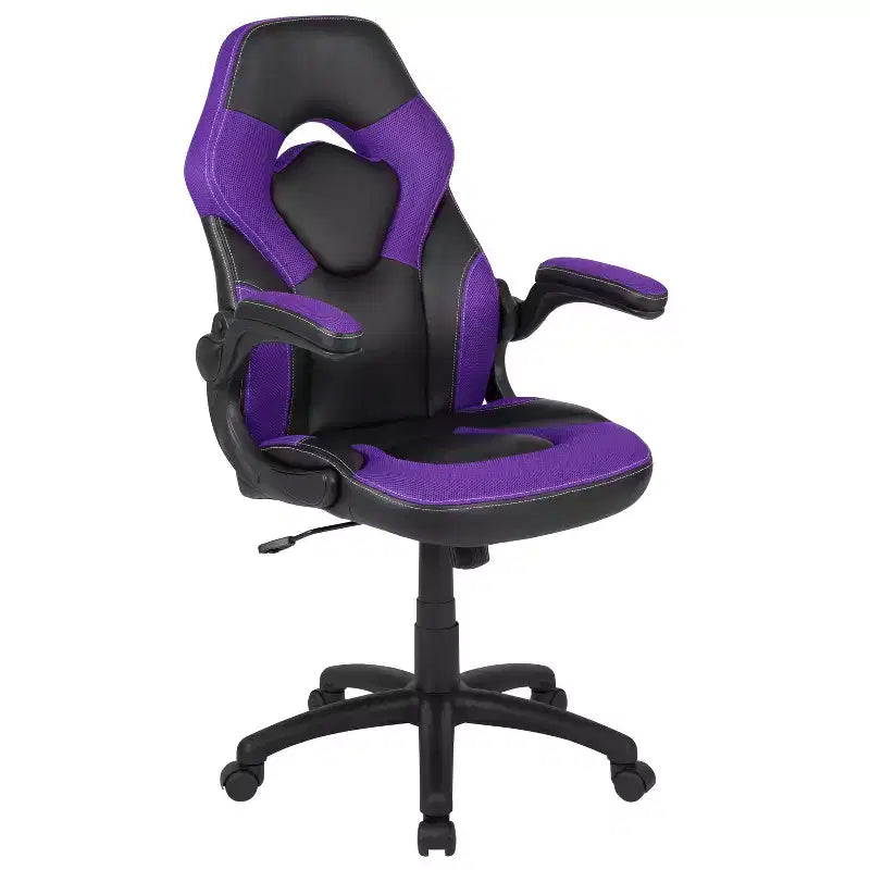 Chaise de bureau ergonomique réglable pivotante pour PC, style course