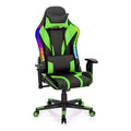 Chaise de jeu réglable pivotante pour ordinateur avec lumières LED dynamiques