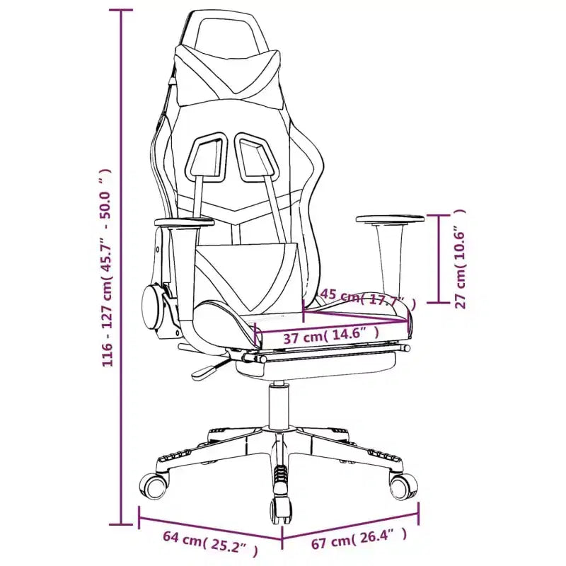 Fauteuil de jeu avec repose-pieds, blanc et rose, similicuir