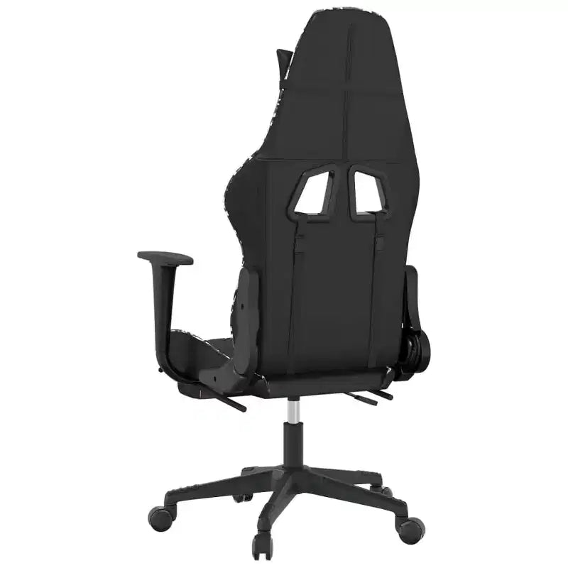 Chaise de jeu avec repose-pieds, noir et camouflage, similicuir