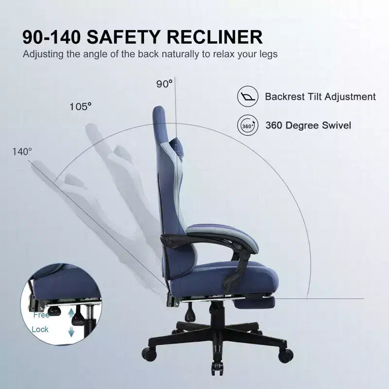 Chaise de Bureau Gaming en Tissu