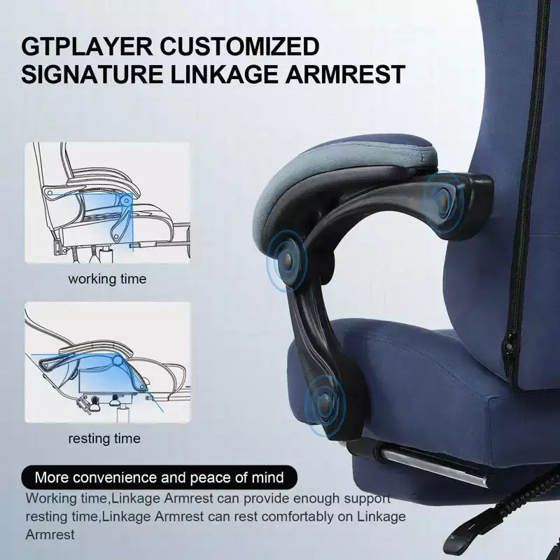 Chaise de Bureau Gaming en Tissu