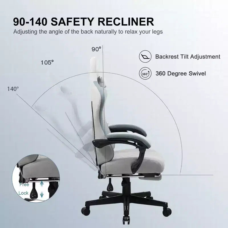 Chaise de Bureau Gaming en Tissu