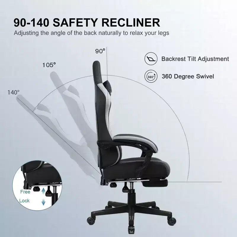 Chaise de Bureau Gaming en Tissu