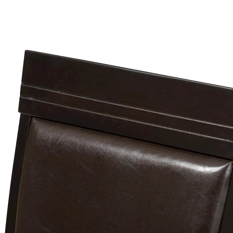 Chaise de salle à manger contemporaine en similicuir marron foncé