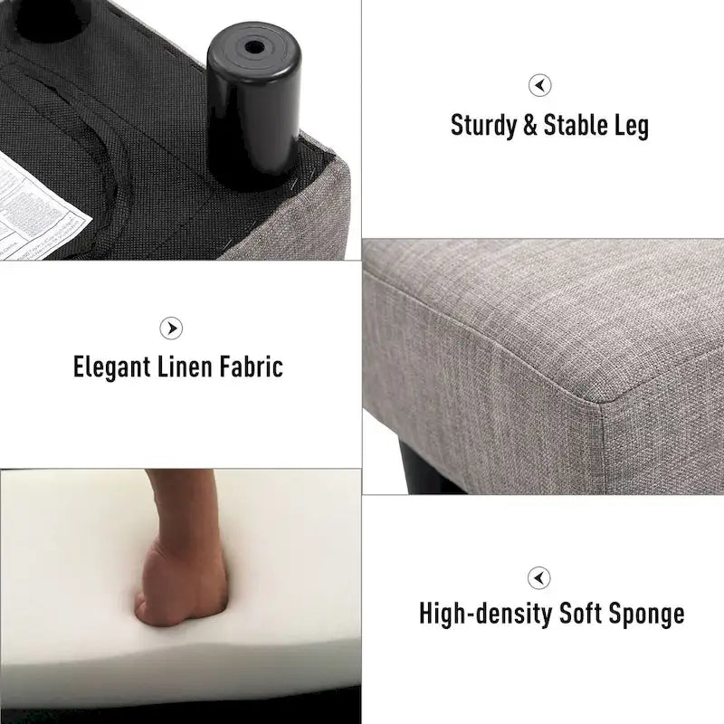 Pouf de repose-pieds moderne en lin