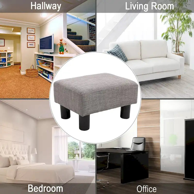Pouf de repose-pieds moderne en lin