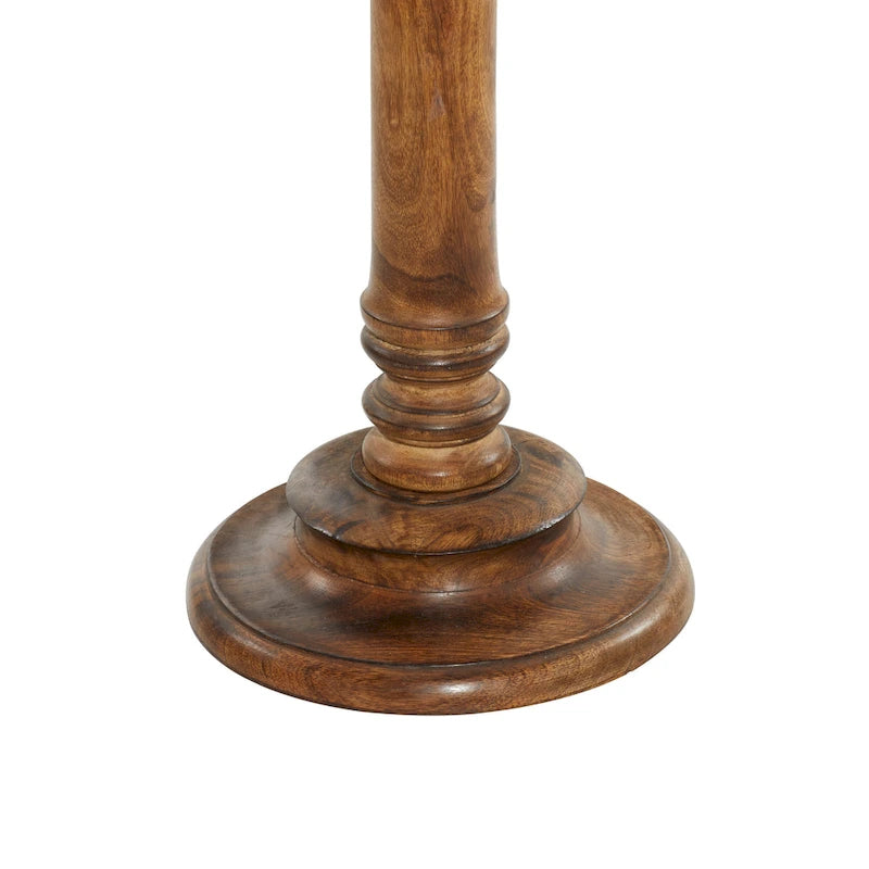 Table d'appoint en bois de manguier, sculptée à la main de motifs éléphant ou floral